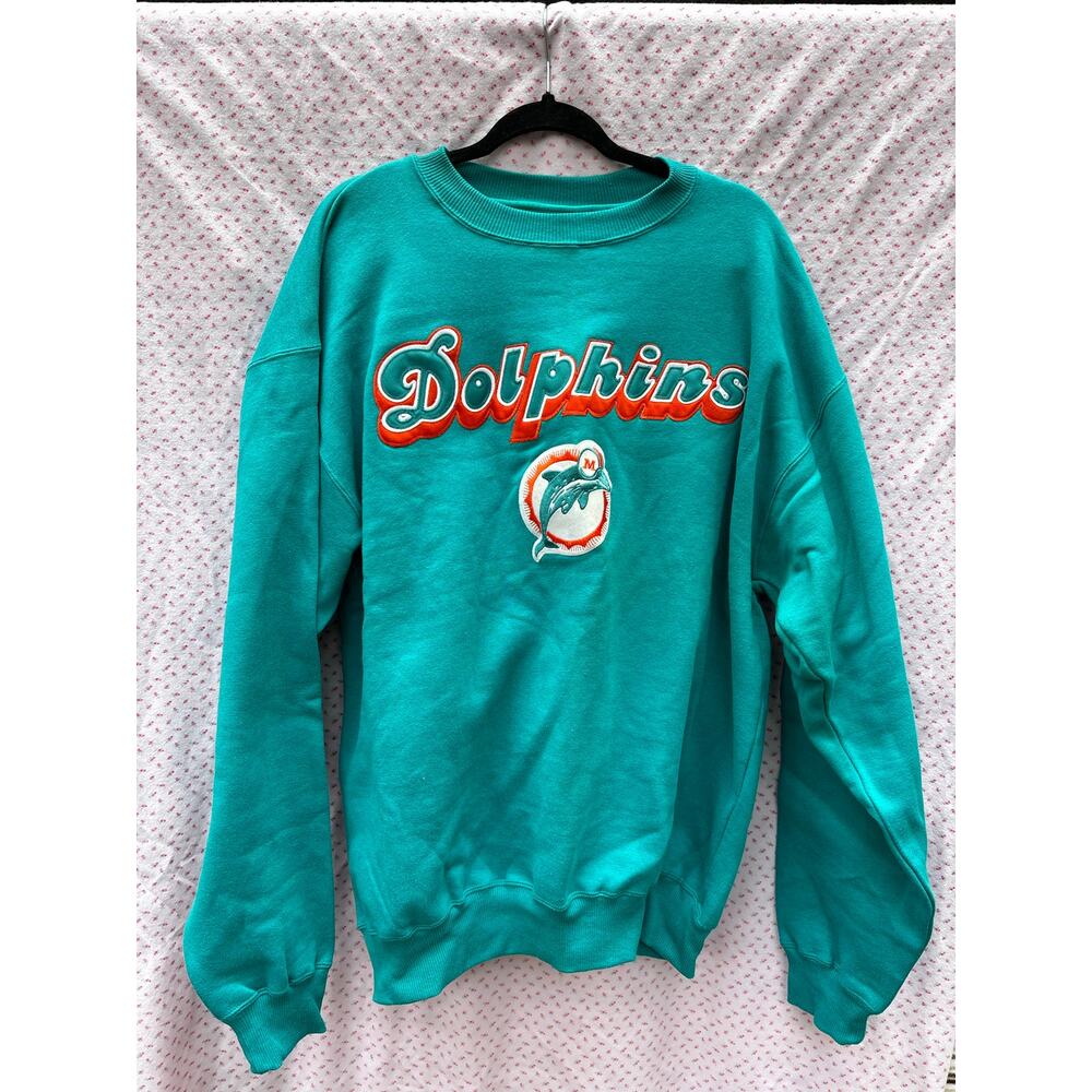 Vintage Miami Dolphins Majestic Sweatshirt Mens large Retro Throwback Crewneck